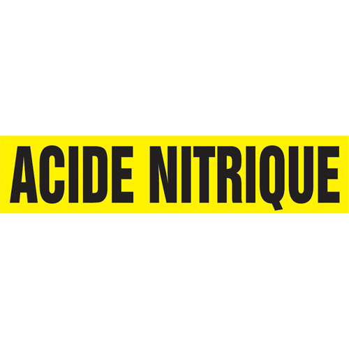 "Acid Nitrique" Pipe Marker, Self-Adhesive, 4" H x 24" W, Black on Yellow Moffatt Supply & Specialties