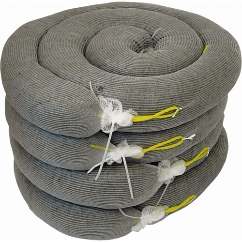 Premium Sorbent Boom, Universal, 10' L x 5" W, 35 Gal. Absorbancy, 4 /Pack Moffatt Supply & Specialties