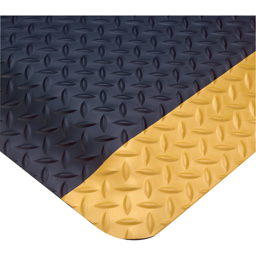 Tapis Smart No 497, Losange, 3' x 75' x 1", Noir/Jaune, PVC Moffatt Supply & Specialties
