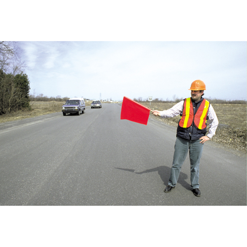 Traffic Safety Flags, Vinyl, With Handle Moffatt Supply & Specialties