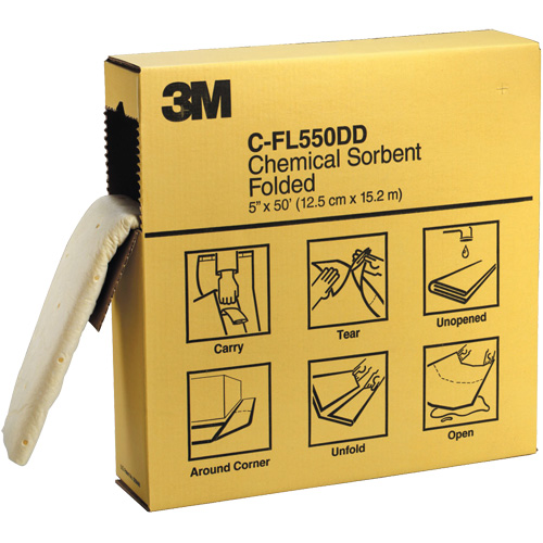Folded Sorbents, Hazmat, 600" x 5", 10.5 gal. Absorbancy Moffatt Supply & Specialties