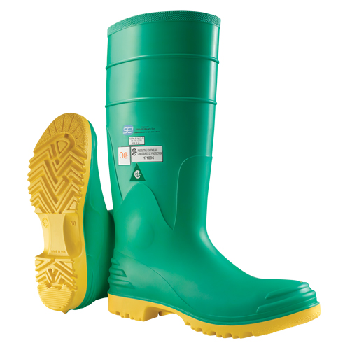Bottes aux genoux Hazmax 16", PVC, Embout Acier, Pointure 6, Semelle R&eacute;sistant aux perforations Moffatt Supply & Specialties