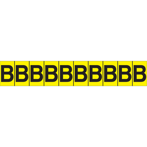 Rep&egrave;res adh&eacute;sifs &agrave; lettres individuelles, B, 1" h, Noir sur jaune Moffatt Supply & Specialties