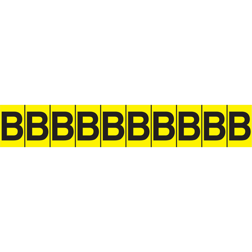 Rep&egrave;res adh&eacute;sifs &agrave; lettres individuelles, E, 1" h, Noir sur jaune Moffatt Supply & Specialties