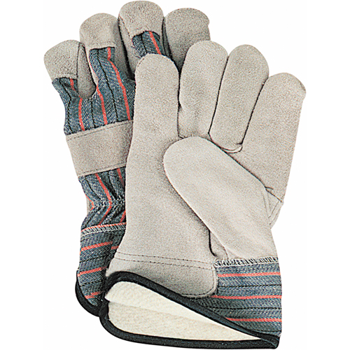 Gants d'ajusteur doubl&eacute;s pour l'hiver, Grand, Paume en Cuir de vache refendu, Doublure en Molleton de coton Moffatt Supply & Specialties