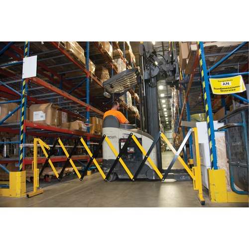 Expandable Barrier, 37" H x 11' L, Black/Yellow Moffatt Supply & Specialties