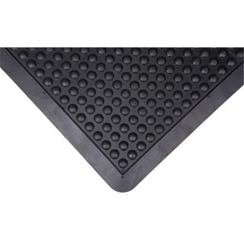 Tapis antifatigue en d&ocirc;me, &agrave; bulles, 2' x 3' x 1/2", Noir, Caoutchouc Moffatt Supply & Specialties