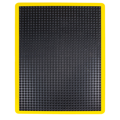 Tapis antifatigue en d&ocirc;me, &agrave; bulles, 2' x 3' x 1/2", Noir, Caoutchouc Moffatt Supply & Specialties