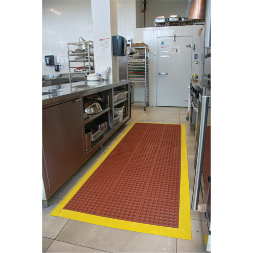 Tapis modulaire antifatigue, Nid d'abeilles, 3' x 3' x 1/2", Brun, Nitrile/Caoutchouc Moffatt Supply & Specialties