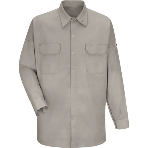 Flame Resistant Welding Shirt, Medium, Grey Moffatt Supply & Specialties