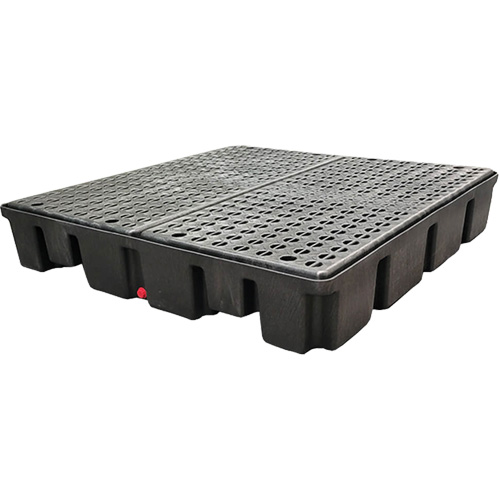 Nestable Spill Pallet With Drain, 66 US gal. Spill Capacity, 49" x 49" x 10.5" Moffatt Supply & Specialties