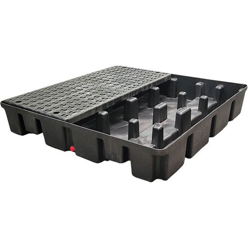 Nestable Spill Pallet With Drain, 66 US gal. Spill Capacity, 49" x 49" x 10.5" Moffatt Supply & Specialties