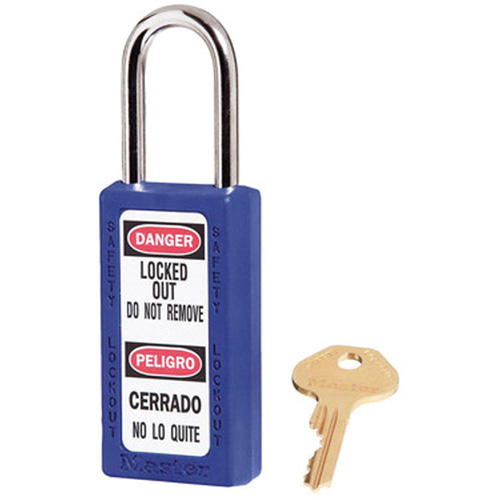 411 Zenex Safety Padlocks, Blue, Keyed Alike, Thermoplastic, 1-1/2" Width Moffatt Supply & Specialties