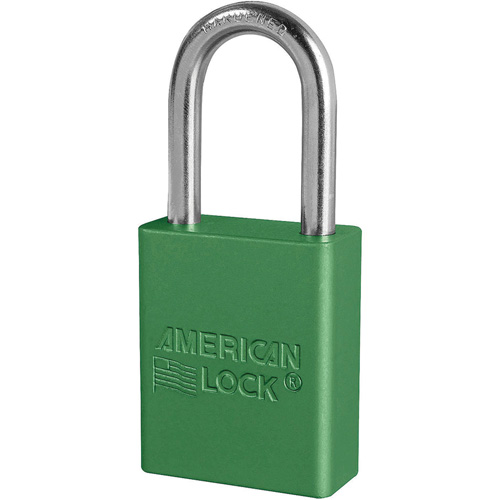 American Lock&reg; Safety Padlocks, Green, Keyed Alike, Aluminum, 1-1/2" Width Moffatt Supply & Specialties