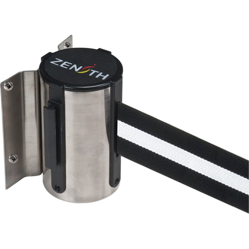 Wall Mount Barrier, Steel, Screw Mount, 7', Black/White Tape Moffatt Supply & Specialties