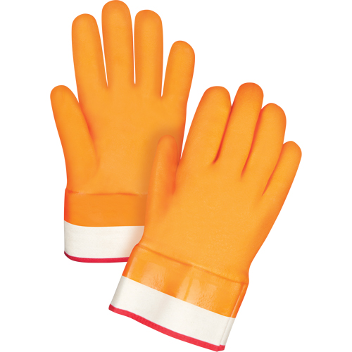 Gants doubl&eacute;s pour l'hiver r&eacute;sistants aux produits chimiques, Taille Grand/9, 10" lo, PVC, Doublure en Molleton de mousse, Gant de calibre hiver Moffatt Supply & Specialties