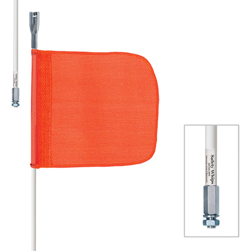Tiges de s&eacute;curit&eacute; robustes Safety Whip, Fixation Filet&eacute;, Hauteur 5', Orange Moffatt Supply & Specialties