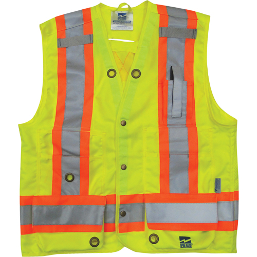 Veste de s&eacute;curit&eacute; pour arpenteur, Jaune lime haute visibilit&eacute;, Petit, Polyester Moffatt Supply & Specialties