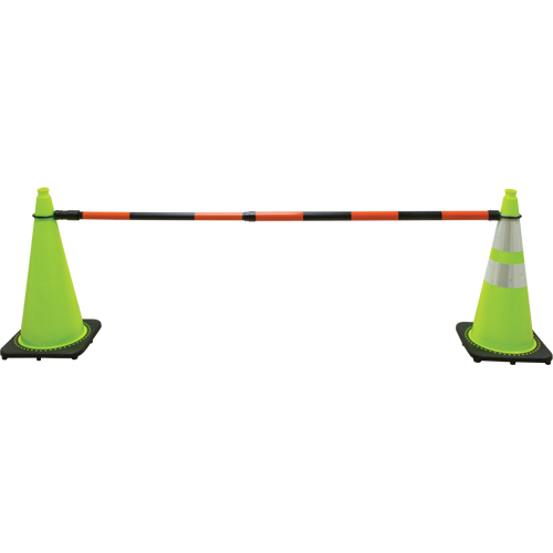 Retractable Cone Bar, 7' 5" Extended Length, Black/Orange Moffatt Supply & Specialties