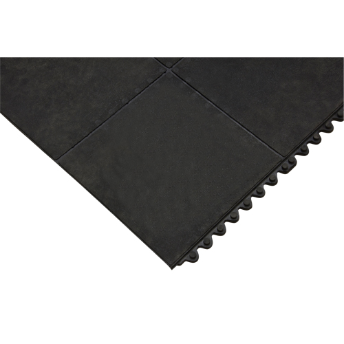 Tapis antifatigue, Lisse, 3' x 3' x 1/2", Noir, Caoutchouc naturel Moffatt Supply & Specialties