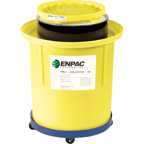 Poly-Collector 110 avec baril en poly, 31,75" dia. x 49" h, Cap. de d&eacute;versement 103 gal. US Moffatt Supply & Specialties