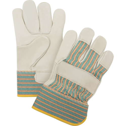 Abrasion-Resistant Fitter's Gloves, Medium, Grain Cowhide Palm Moffatt Supply & Specialties