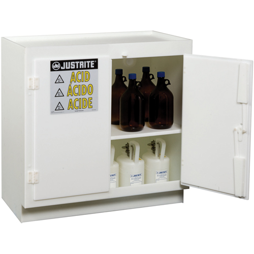 Armoires solides en poly&eacute;thyl&egrave;ne pour acides, 6 x 0,66043 gal., 36" x 35,75" x 21,75" Moffatt Supply & Specialties