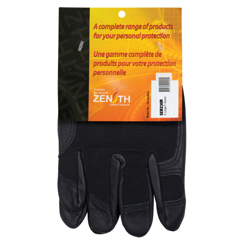 ZM300 Mechanic's Gloves, Grain Leather Palm, Size X-Large Moffatt Supply & Specialties