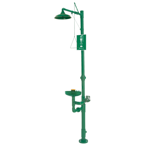 Combinaisons de douche oculaire/faciale & douche d'urgence, Socle Moffatt Supply & Specialties
