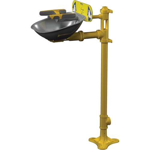 Postes de douche oculaire/faciale Halo, Installation Socle, Bol Acier inoxydable Moffatt Supply & Specialties