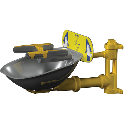 Postes de douche oculaire/faciale Halo, Installation Montage mural, Bol Acier inoxydable Moffatt Supply & Specialties