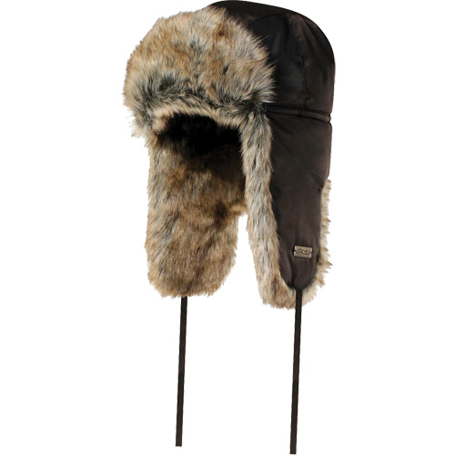 Quilted Synthetic Fur-Lined Hat, Nylon/Fur Lining, X-Large, Black Moffatt Supply & Specialties