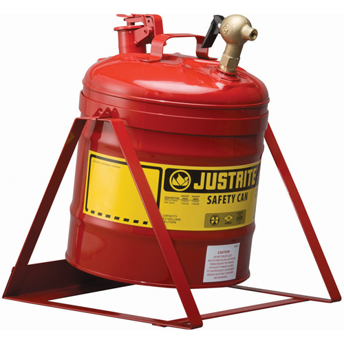 Bidon avec robinet s&eacute;curitaires pour laboratoires, Type I, Acier, 5 gal. US, Rouge, Homologu&eacute; FM Moffatt Supply & Specialties