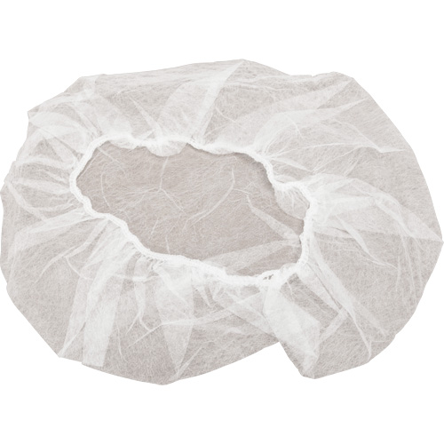 Non-Woven Bouffant Caps, Polypropylene, 18", White Moffatt Supply & Specialties