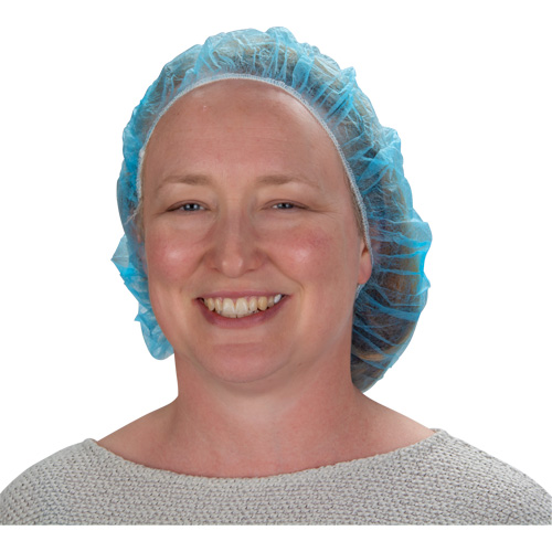Bonnets bouffants non tiss&eacute;s, Polypropyl&egrave;ne, 21"/Grand, Bleu Moffatt Supply & Specialties