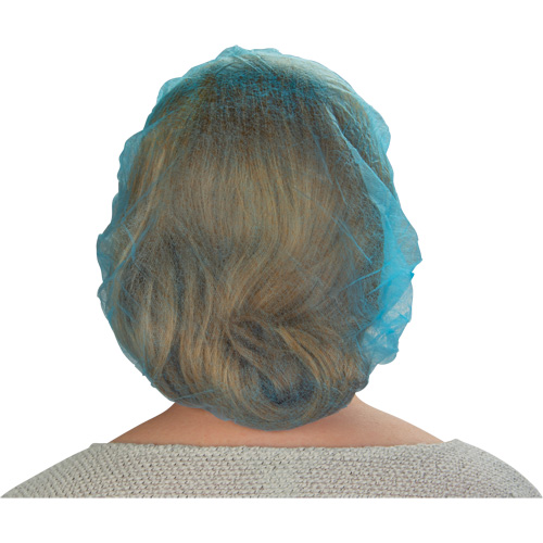 Bonnets bouffants non tiss&eacute;s, Polypropyl&egrave;ne, 21"/Grand, Bleu Moffatt Supply & Specialties