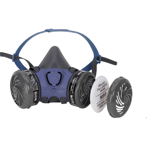 Respirateur &agrave; demi-masque 7000 pr&eacute;-assembl&eacute; pour la peinture pulv&eacute;ris&eacute;e/pesticides, &eacute;lastom&egrave;re/Thermoplastique, Moyen Moffatt Supply & Specialties
