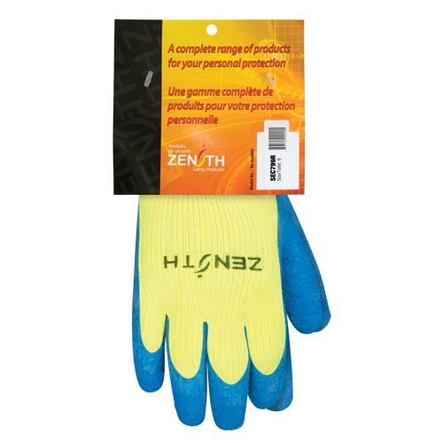 High Visibility Coated Gloves, 9, Rubber Latex Coating, 7 Gauge, Acrylic Shell Moffatt Supply & Specialties