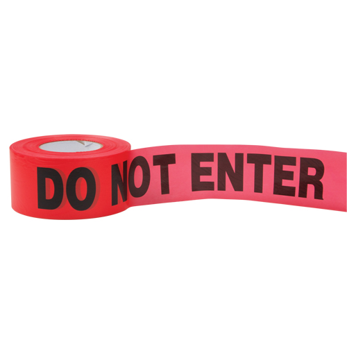 Rubans standards pour barricades, Anglais, 3" la x 1000' lo, 2 mils, Rouge Moffatt Supply & Specialties