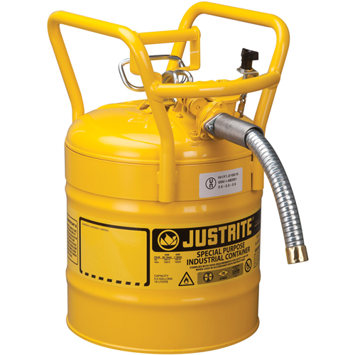 D.O.T. AccuFlow Safety Cans, Type II, Steel, 5 US gal., Yellow, FM Approved Moffatt Supply & Specialties
