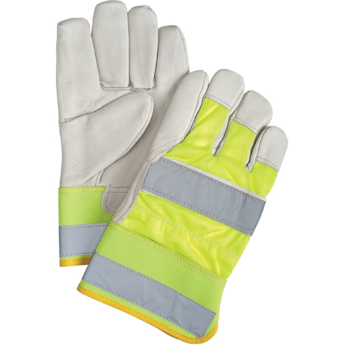 Gants d'ajusteur orange haute visibilit&eacute; &agrave; chaleur sup&eacute;rieure, Grand, Paume en Cuir fleur de vache, Doublure en Thinsulate Moffatt Supply & Specialties