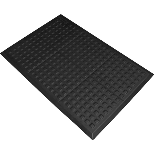 Rejuvenator&reg; Connect No. 502 for Single Workstation, Polyurethane, 3' W x 5' L, 5/8" Thick, Black Moffatt Supply & Specialties