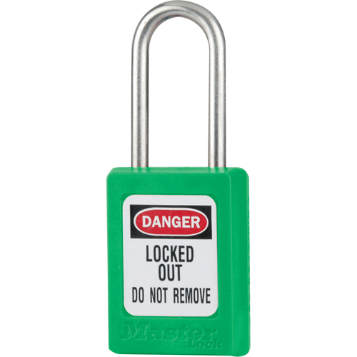Cadenas de s&eacute;curit&eacute; S31 Zenex, Vert, Cl&eacute;s diff&eacute;rentes, Thermoplastique, Largeur de 1-3/8" Moffatt Supply & Specialties