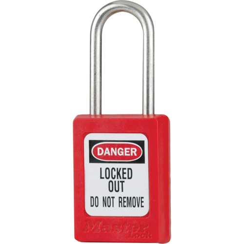 Cadenas de s&eacute;curit&eacute; S31 Zenex, Rouge, Cl&eacute;s diff&eacute;rentes, Thermoplastique, Largeur de 1-3/8" Moffatt Supply & Specialties
