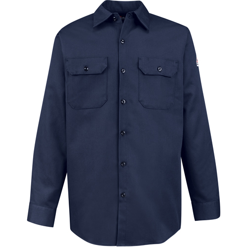 Chemises de travail r&eacute;sistantes aux flammes, Petit, Bleu marin Moffatt Supply & Specialties