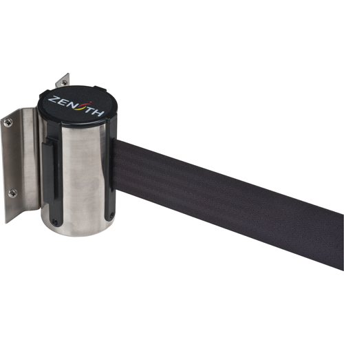 Barri&egrave;re &agrave; fixation murale, Acier, Fixation par vis, 12', Ruban Noir Moffatt Supply & Specialties