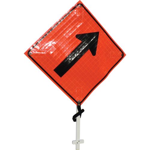 Right Diagonal Arrow Pole Sign, 24" x 24", Vinyl, Pictogram Moffatt Supply & Specialties
