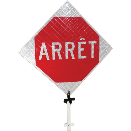 Enseigne sur poteau  Arr&ecirc;t , 24" x 24", Aluminium, Français Moffatt Supply & Specialties