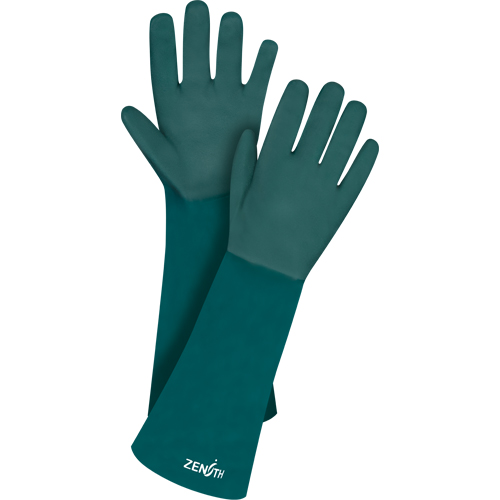 Gants verts &agrave; double enduit, 18" lo, PVC, Doublure en Jersey de coton, 70 mils Moffatt Supply & Specialties