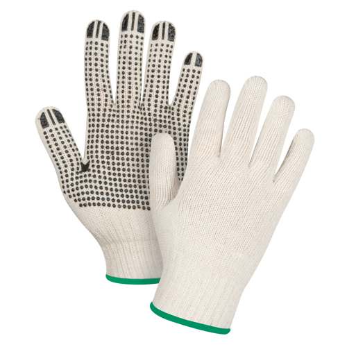 Heavyweight Dotted String Knit Gloves, Poly/Cotton, Single Sided, 7 Gauge, Medium Moffatt Supply & Specialties